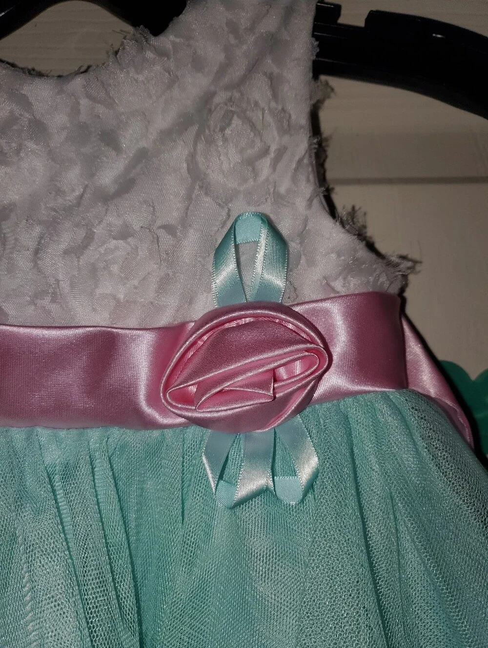 5 for $25 | Rare Editions Baby Textured Floral and Tulle Skirt Formal Dress